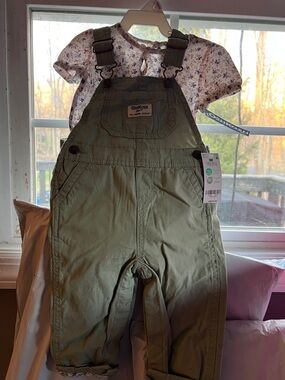 OshKosh B'gosh Olive Green Toddler Overalls with Adjustable Straps